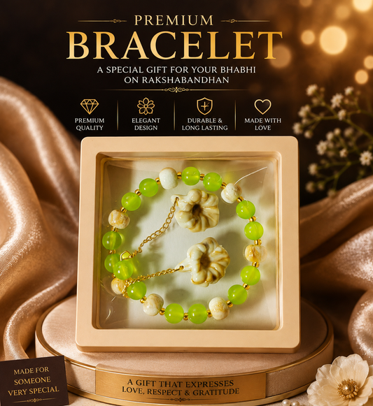 Premium Designer Bracelet for Bhabhi – Rakshabandhan Gift | Elegant Beaded Bracelet with Floral Charms
